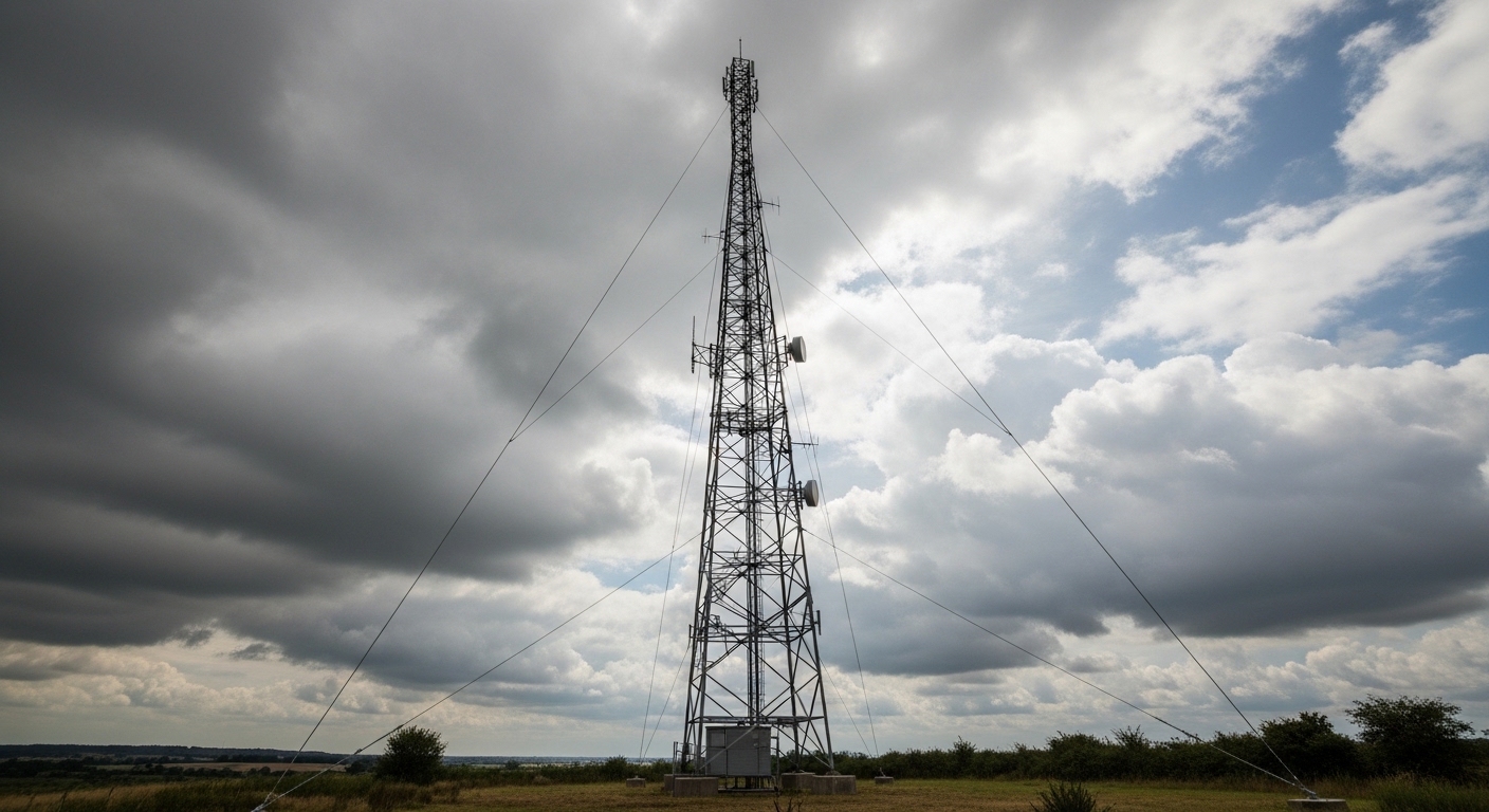 Telecom tower against sky